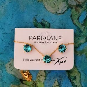 Stunning turquoise impression necklace and earring set from Park Lane